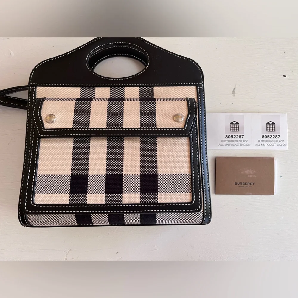 BURBERRY Check Jacquard Pocket Bag - Picture 17 of 17